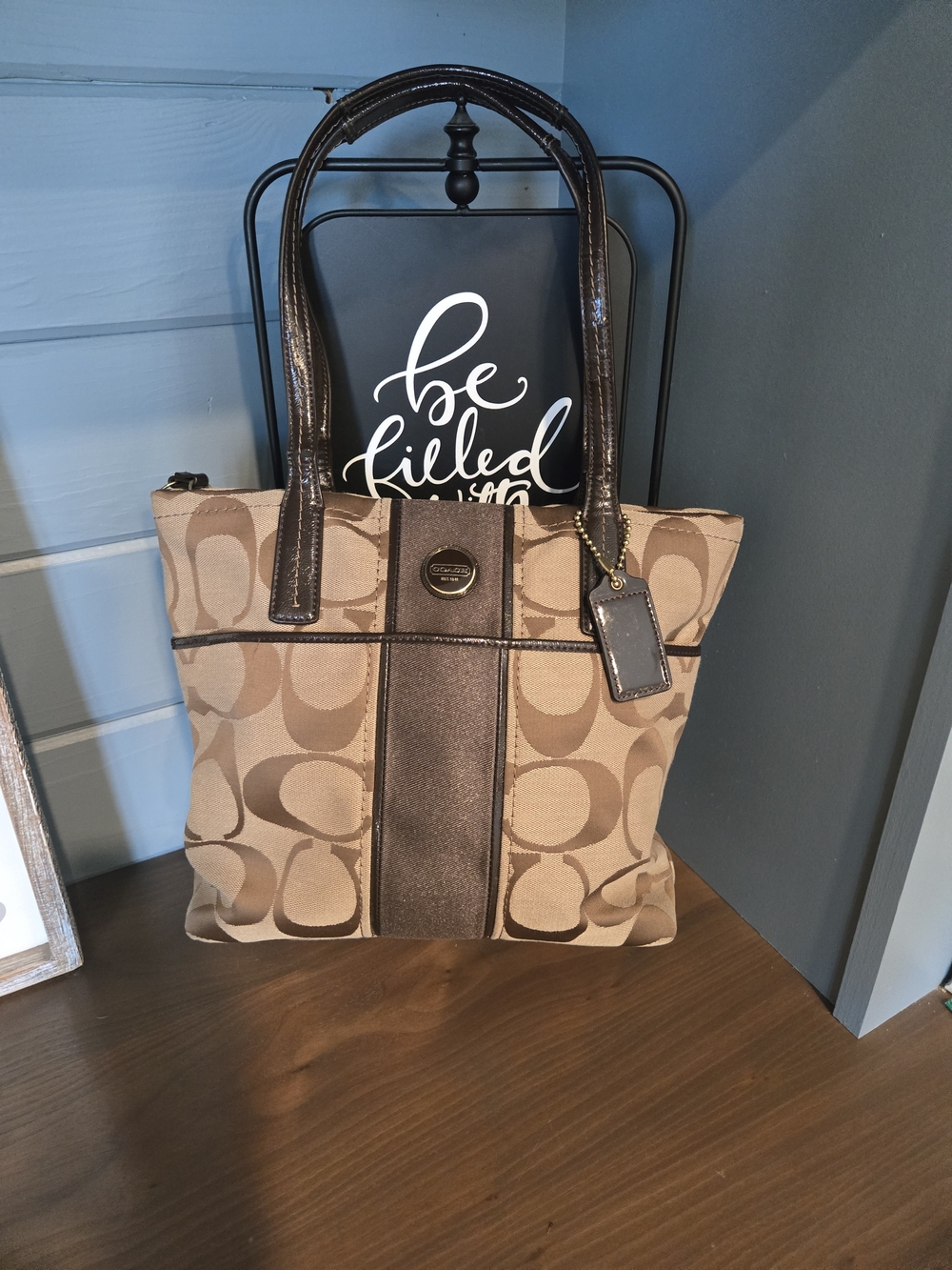 Coach Signature Canvas Tote Bag in Brown